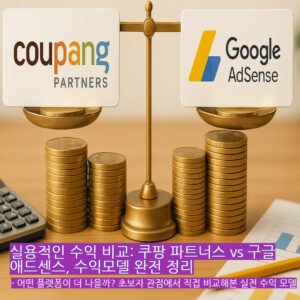 쿠팡 파트너스 vs 구글 애드센스 수익 비교 시각화