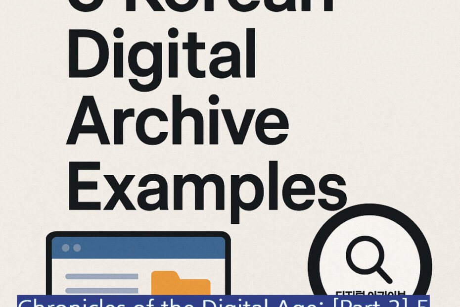 Korean digital archive platform thumbnails with bilingual labels